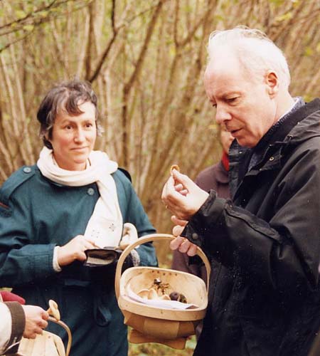 Frances Willmoth watches Nick Jardine take a close look at a fascinating fungus