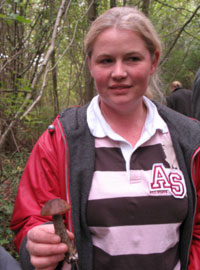 Charlotte Arnold with the rare edible Leccinum carpini