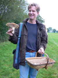 D.A. Feller with Leucopaxillus giganteus